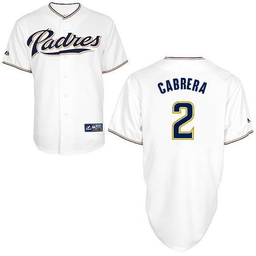 Everth Cabrera #2 Youth Baseball Jersey-San Diego Padres Authentic Home White Cool Base MLB Jersey